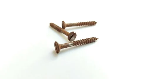 Rusty screw on a white background Stock Footage 313815164