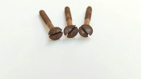 Rusty screw on a white background 스톡 동영상 313815182