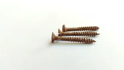 Rusty screw on a white background 스톡 동영상 313815203