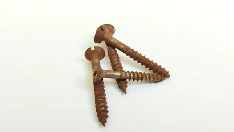 Rusty screw on a white background 스톡 동영상 313815209