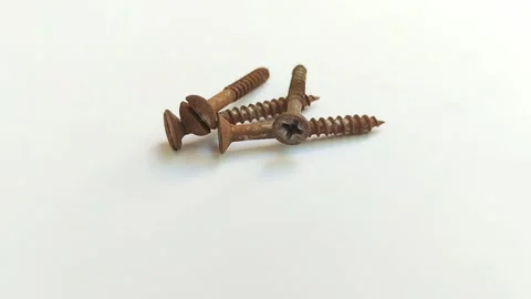 Rusty screw on a white background 스톡 동영상 313815219