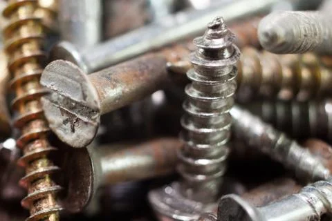 Rusty screws Stock Photos