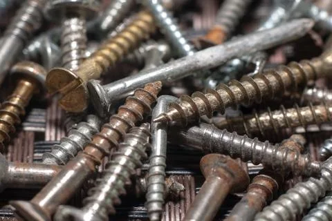 Rusty screws Stock Photos