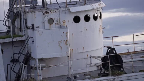Rusty Ship Bridge Close Up Ushuaia Argentina Stock Footage 331426689
