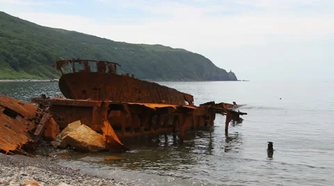 Rusty ship Stock Footage 55108092
