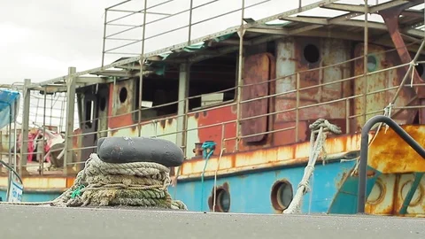 Rusty ship Stock Footage 78069084