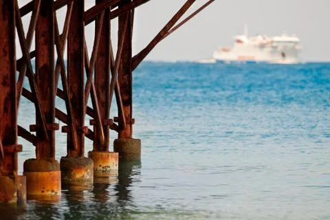 Rusty ship mooring Stock Photos