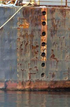 Rusty ship side Stock Photos