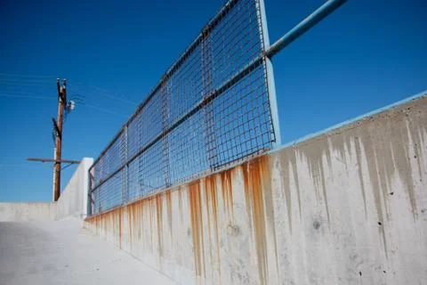 Rusty Stained Concrete Wall Stock Photos