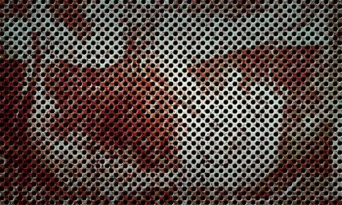 Rusty stainless metal perforated surface Stock Illustration