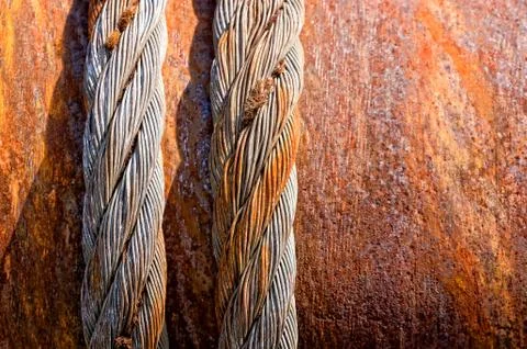 Rusty steel cables Stock Photos