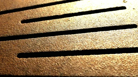 Rusty steel plate Stock Footage 144204254
