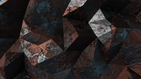 Rusty steel polygonal surface looping 3D animation Stock-Footage 219833051
