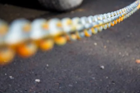 Rusty but sturdy security chain Stock Photos