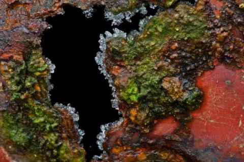 Rusty surface of iron mug Stock Photos