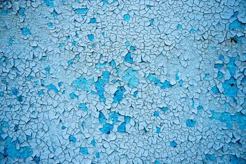 Rusty surface texture. Peeling blue paint. Background Stock Photos