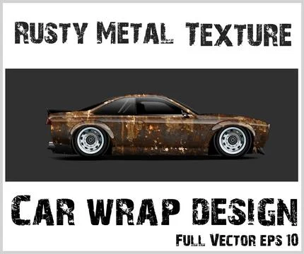 Rusty texture car wrap or Car decal wrap design vector Stock Illustration