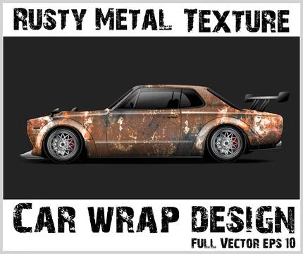 Rusty texture car wrap or Car decal wrap design vector イラスト素材