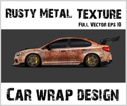 Rusty texture car wrap or Car decal wrap design vector Stock Illustration