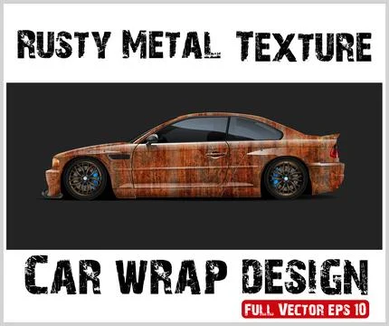 Rusty texture car wrap or Car decal wrap design vector Stock-Illustration