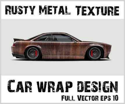 Rusty texture car wrap or Car decal wrap design vector Stock Illustration
