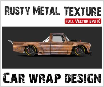 Rusty texture car wrap or Car decal wrap design vector Stock Illustration