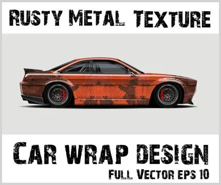 Rusty texture car wrap or Car decal wrap design vector Stock Illustration
