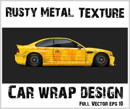Rusty texture car wrap or Car decal wrap design vector Stock Illustration