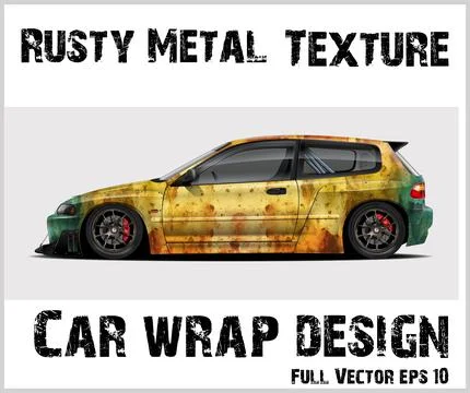 Rusty texture car wrap or Car decal wrap design vector Stock Illustration