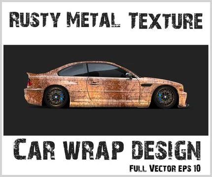 Rusty texture car wrap or Car decal wrap design vector Stock Illustration