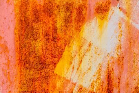 Rusty texture. Old Red Rusty Plaster Wall With Worn Surface Foto stock