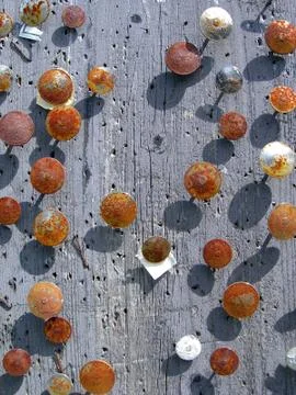 Rusty thumbtacks Stock Photos