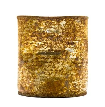 Rusty tin can on white background Stock Photos