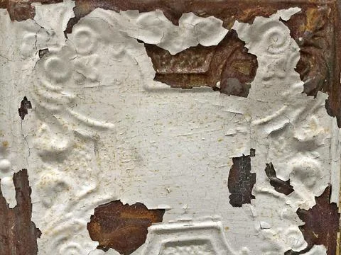 Rusty tin ceiling tile Stock Photos