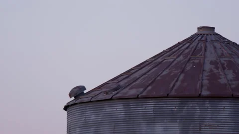 The rusty top of a grain silo Stock Footage 158937531