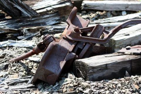 Rusty track switcher Stock Photos