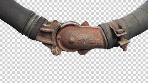 Rusty train brake hose coupling PNG , isolated on transparent background Fotos de archivo