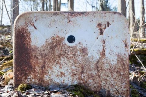 Rusty trash in forest Stock Photos