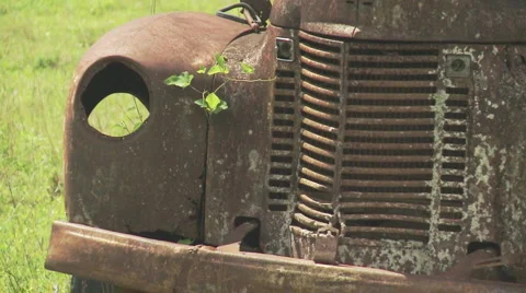 Rusty truck grill Stock Footage 5505129