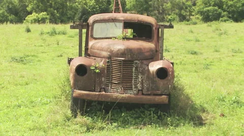 Rusty truck headon Stock Footage 5501118