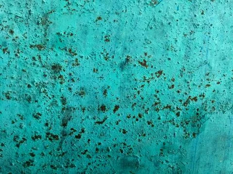 Rusty Turquoise Metal Surface Texture Stockfoto's
