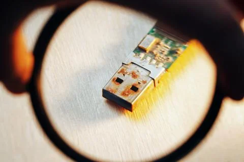 Rusty USB Flash Drive Connector Foto stock