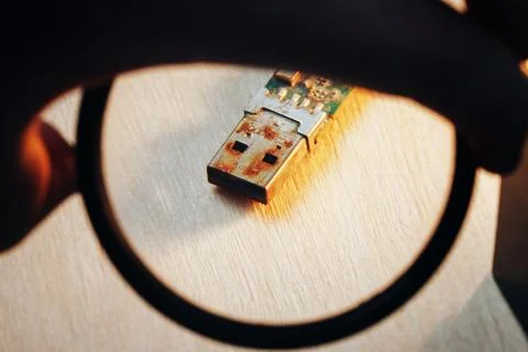 Rusty USB Flash Drive Connector Stock Photos