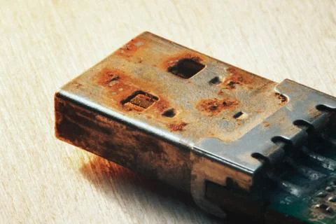 Rusty USB Flash Drive Connector Foto stock