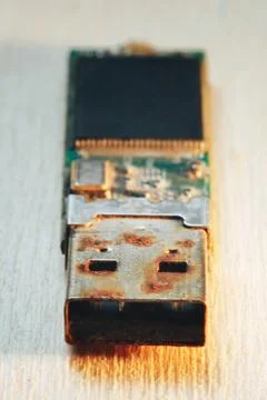 Rusty USB Flash Drive Connector Foto stock