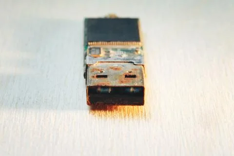 Rusty USB Flash Drive Connector Foto stock