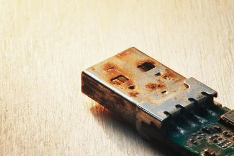 Rusty USB Flash Drive Connector Foto stock