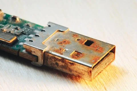 Rusty USB Flash Drive Connector Stock Photos