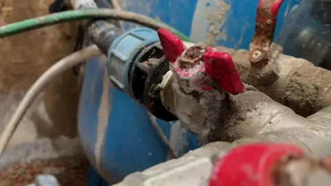 Rusty valve on old water pipe Stock Footage 320274319