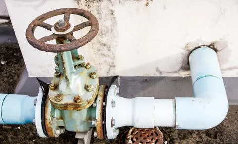 Rusty valve Foto stock